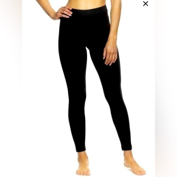 FELINA Women’s Black Sueded Athletic Leggings Size Medium - Picture 1 of 9